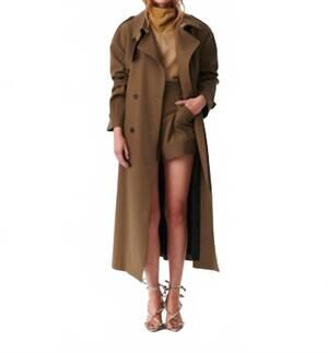 NEW IRO PARIS kalana trench coat in dark khaki